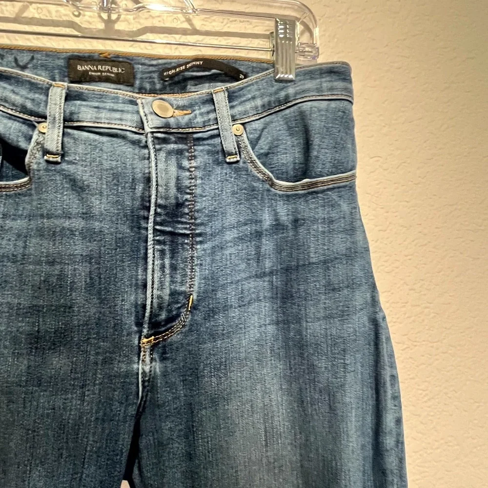 Banana Republic Jeans Womens 29 Blue Denim Medium Wash High Rise Skinny Leg - Picture 10 of 15